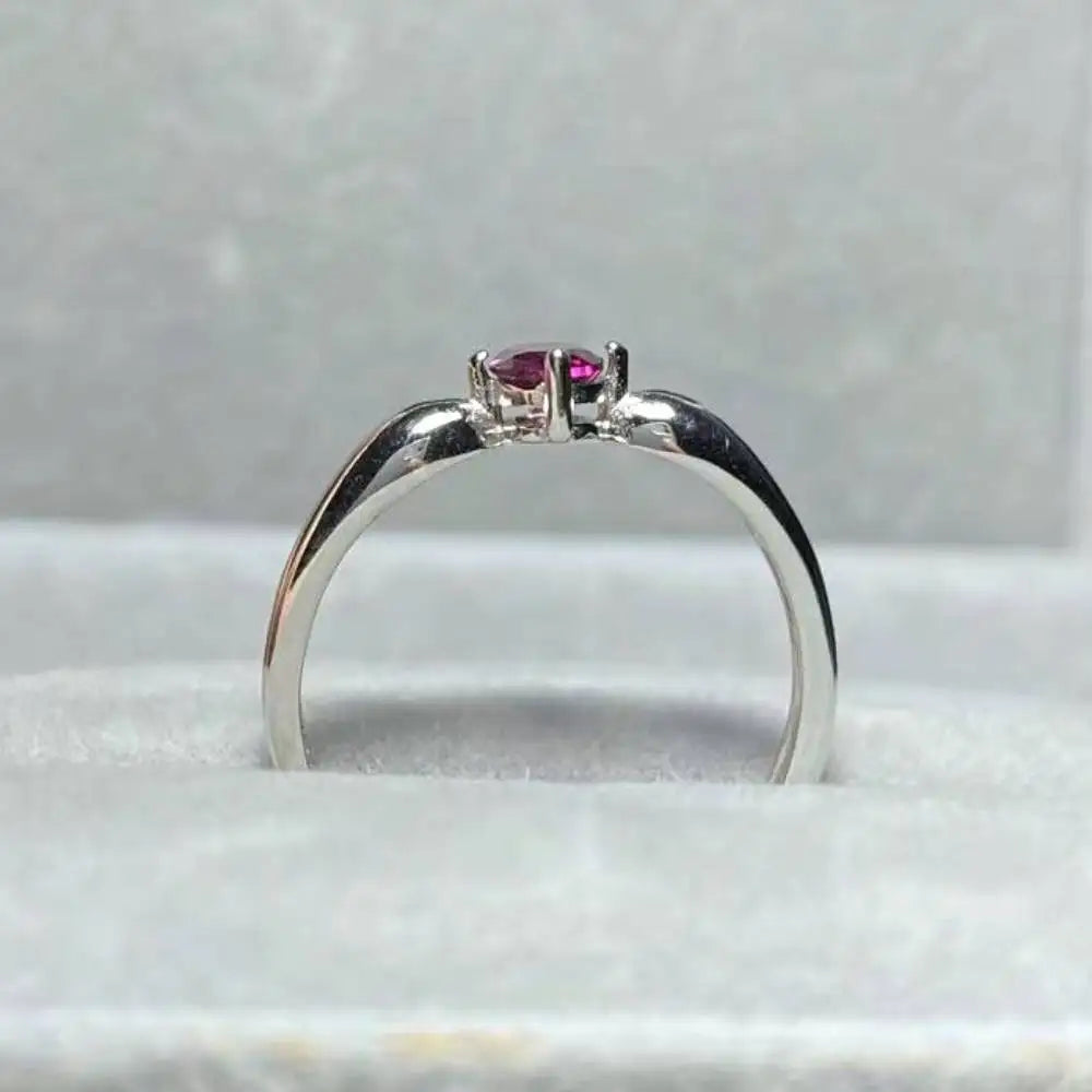 925 sterling silver AKAC natural purple garnet adjustable ring Approx4*6mm