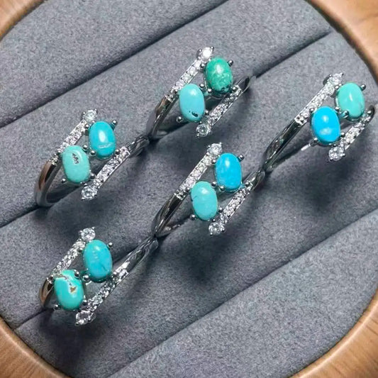 5pcs AKAC approx4x6mm Natural original turquoise for diy making send randomly