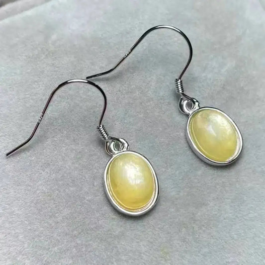 925 sterling silver Natural golden lepidolite Approx7*9mm earrings for women earrings