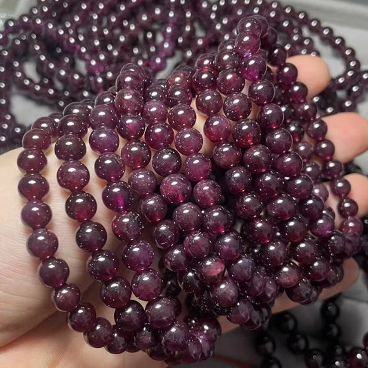 Approx7-8mm natural red purple garnet bracelet beads wholesale
