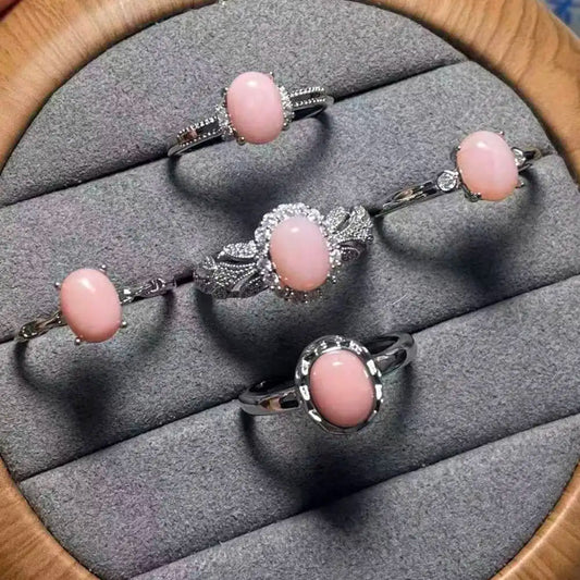 5pcs AKAC approx6x8mm Natural pink opal for diy making send randomly
