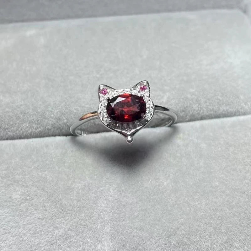 925 sterling silver AKAC  natural colorful quartz adjustable ring Approx5-6*7-8mm