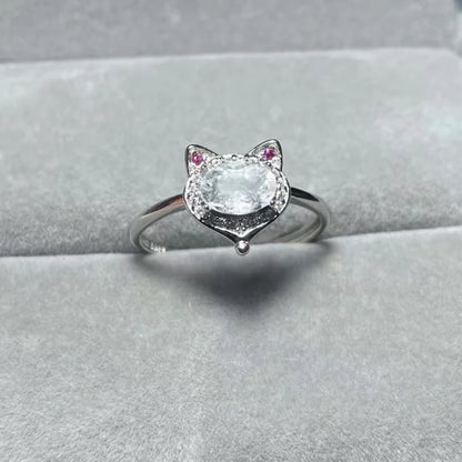 925 sterling silver AKAC  natural colorful quartz adjustable ring Approx5-6*7-8mm