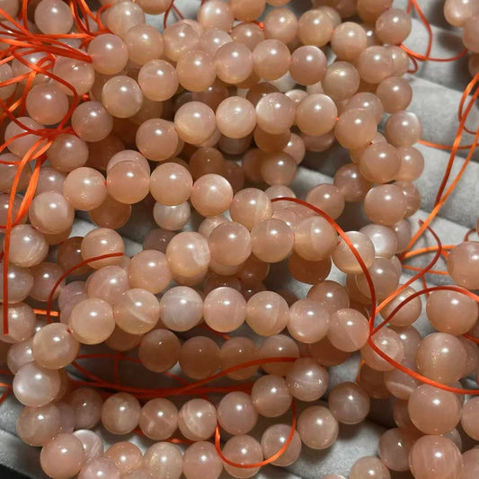 3bracelets  approx8-9mm natural orange moonstone  bracelet beads