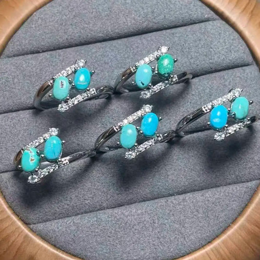 5pcs AKAC approx4x6mm Natural original turquoise for diy making send randomly