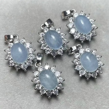 5pcs mixed product link aquamarine-lepidolite-labradorite-rhodochrosite-blue lace agate-shell beads