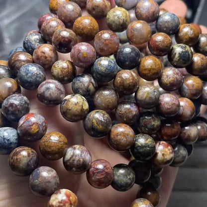 2 bracelets AKAC environ 9 mm Perles de bracelet en pietersite naturelle en gros