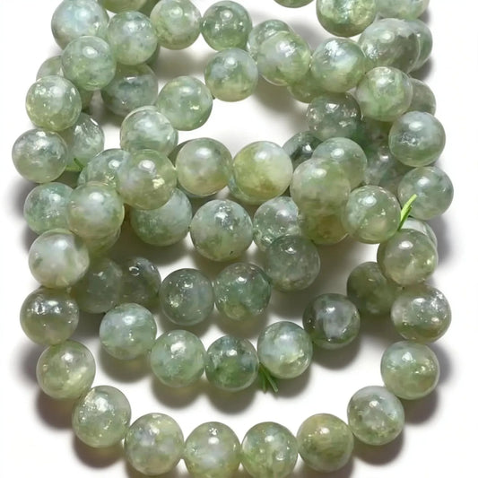 Bracelet de grande taille en mica chromé vert lépidolite, environ 11-14 mm