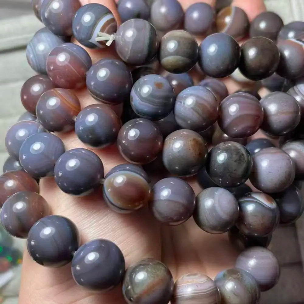 2bracelets approx12mm Natural Botswana eye agate bracelet  beads AKAC