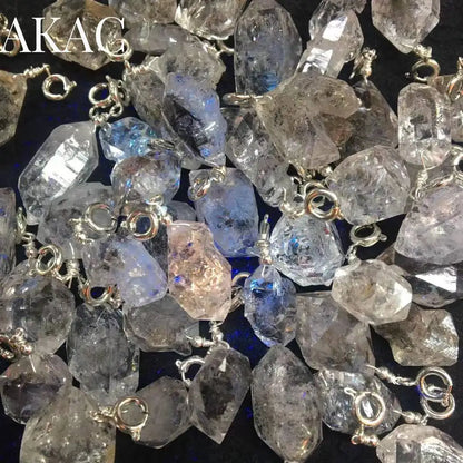 10pcs AKAC natural  irregular Herkimer diamond  pendant send randomly wholesale