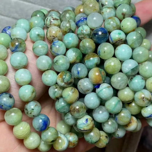 3Bracelets  AKAC 100%  approx8-8.8mm natural Azurite bracelet beads