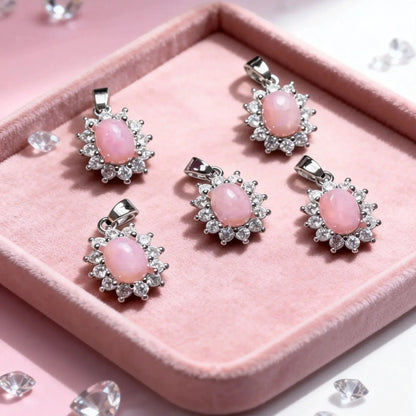 AKAC 約6x8mm 天然ピンクオパール 5個（DIY用、ランダム発送）