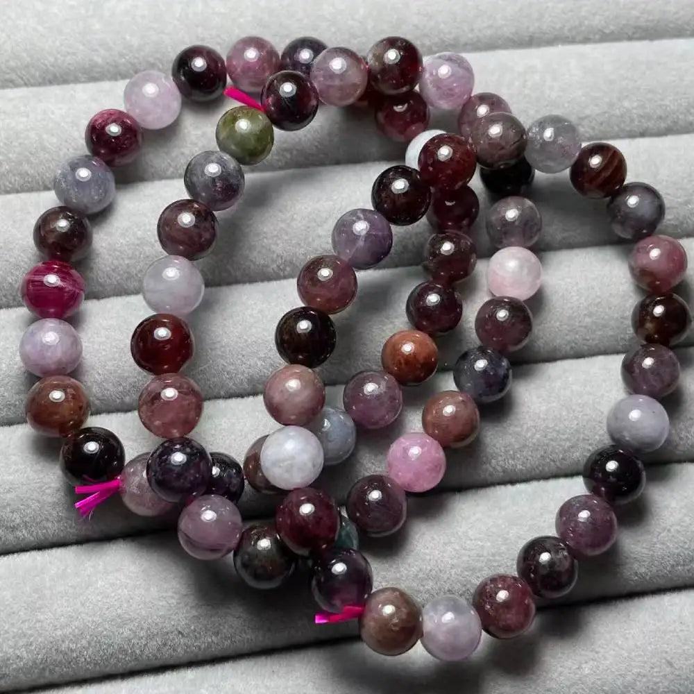 clearance (57) 3bracelets as photo  approx8mm natural colorful spinel bracelets beads