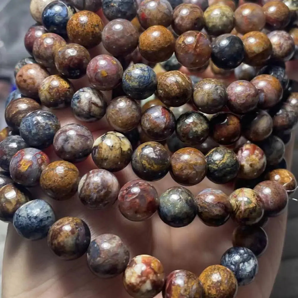 2 bracelets AKAC environ 9 mm Perles de bracelet en pietersite naturelle en gros