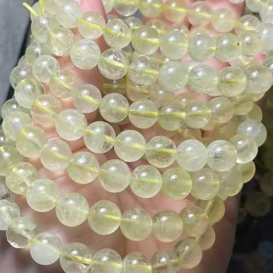 2 à 3 bracelets en perles de quartz citron naturel d'environ 8 à 10 mm, vente en gros