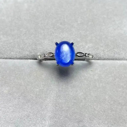 925 sterling silver Natural lapis lazuli adjustable ring Stone size approx7*9mm