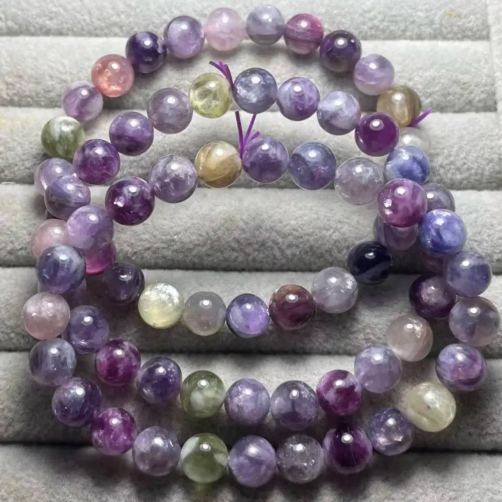 3bracelets clearance  (103)AKAC  approx8-8.5mm natural Colorful Grandmother Diopside Crystal bracelet beads