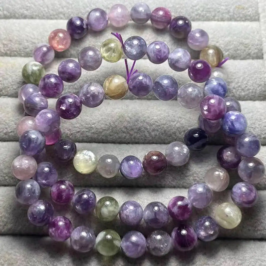 3bracelets clearance  (103)AKAC  approx8-8.5mm natural Colorful Grandmother Diopside Crystal bracelet beads