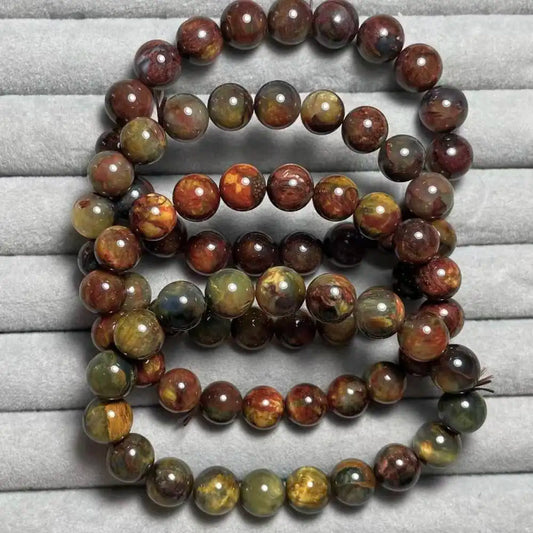4bracelets clearance  (80)AKAC  approx9-10mm natural deep color pietersite bracelet beads