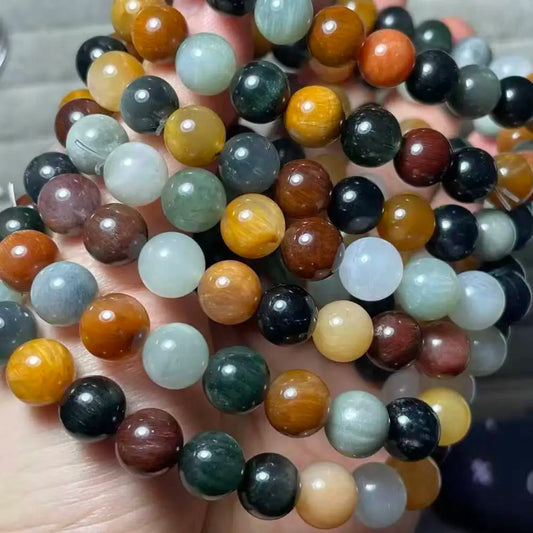NEW  AKAC 3bracelets  approx8-8.8mm Rabbit rutile quartz bracelet beads wholesale