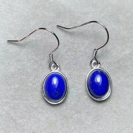 925 sterling silver Natural lapis lazuli pendant earrings