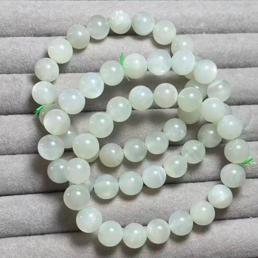 (116) 3 bracelets en liquidation, bracelet en pierre de lune verte naturelle d'environ 10 mm en gros
