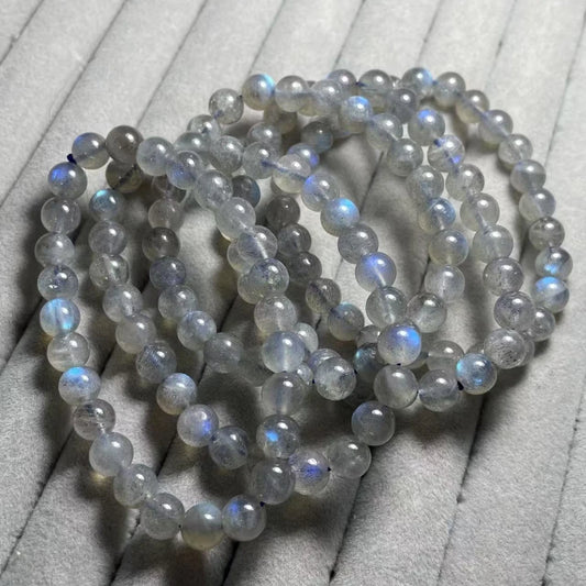 Clearance Number (35)  5bracelets  approx7mm blue shiny labradorite wholesale