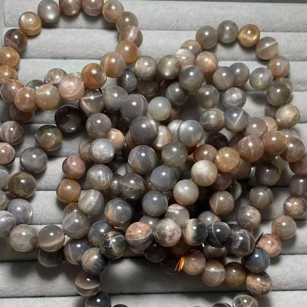 1 à 3 bracelets en pierre de soleil naturelle noire et dorée d'environ 11 à 13 mm (vente en gros)