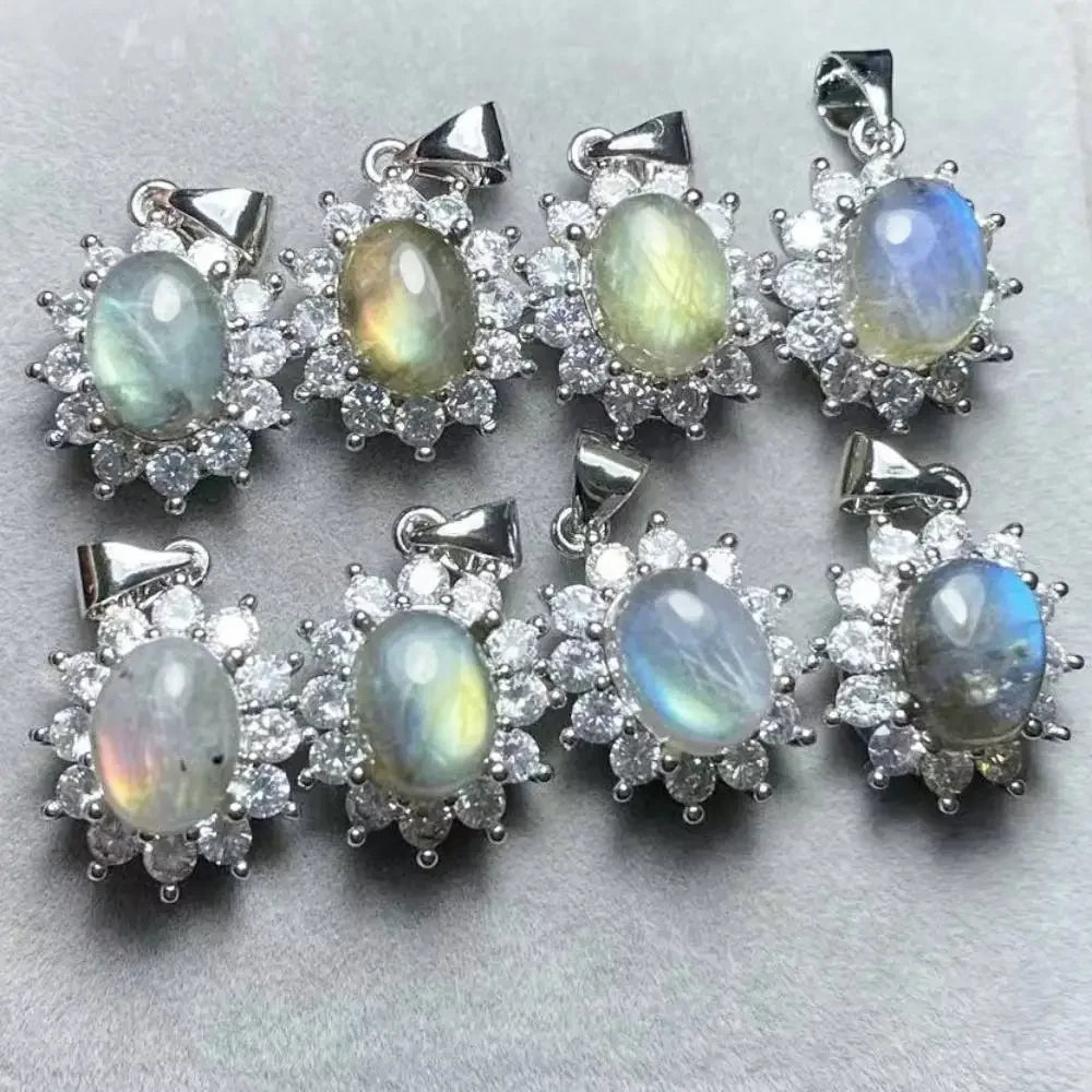 5pcs mixed product link aquamarine-lepidolite-labradorite-rhodochrosite-blue lace agate-shell beads