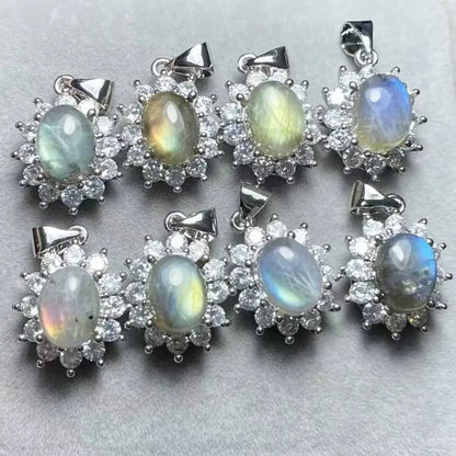5pcs mixed product link aquamarine-lepidolite-labradorite-rhodochrosite-blue lace agate-shell beads