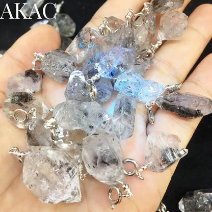 10pcs AKAC natural  irregular Herkimer diamond  pendant send randomly wholesale