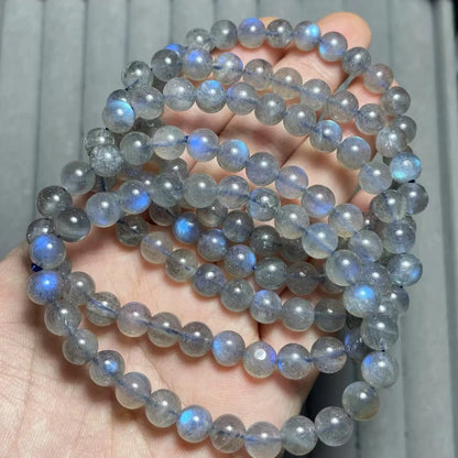 Clearance Number (35)  5bracelets  approx7mm blue shiny labradorite wholesale