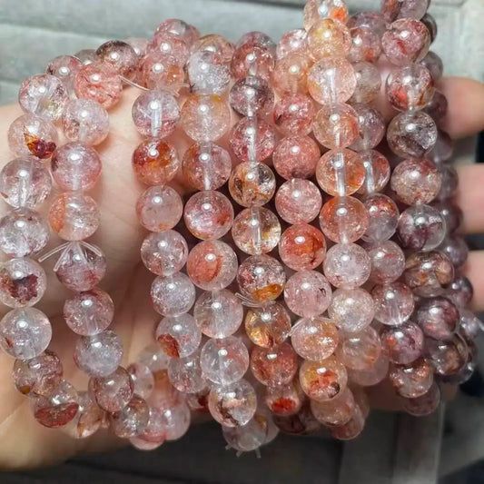 2 à 3 bracelets en cristal avec inclusions naturelles d'environ 8 à 10 mm, vente en gros