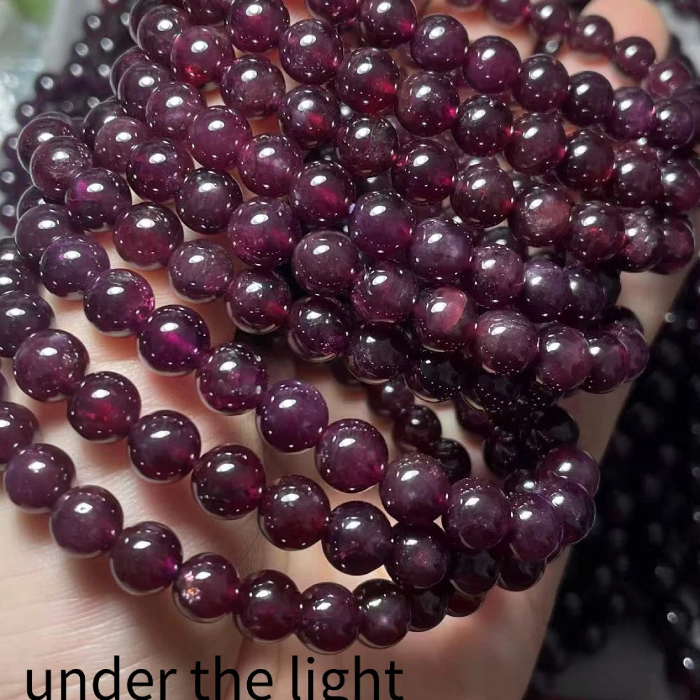 Ca. 7-8 mm natürliche rot-lila Granatarmbandperlen im Großhandel