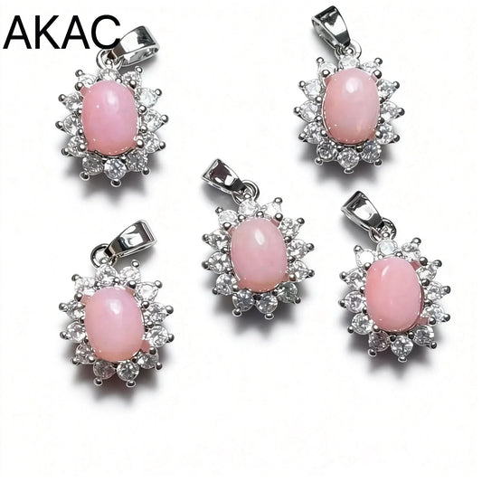 AKAC 約6x8mm 天然ピンクオパール 5個（DIY用、ランダム発送）