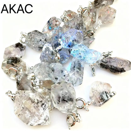 10pcs AKAC natural  irregular Herkimer diamond  pendant send randomly wholesale