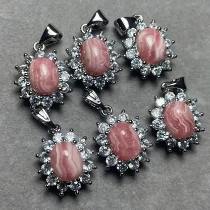 5pcs mixed product link aquamarine-lepidolite-labradorite-rhodochrosite-blue lace agate-shell beads
