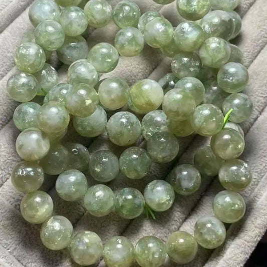 Bracelet de grande taille en mica chromé vert lépidolite, environ 11-14 mm