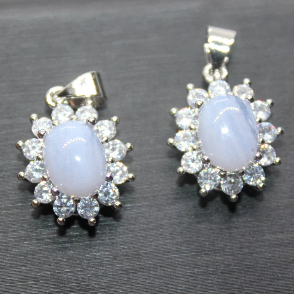 5pcs mixed product link aquamarine-lepidolite-labradorite-rhodochrosite-blue lace agate-shell beads