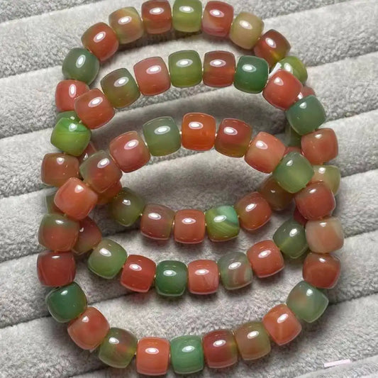 3bracelets clearance  (82)AKAC approx8x9mm  agate bracelet beads