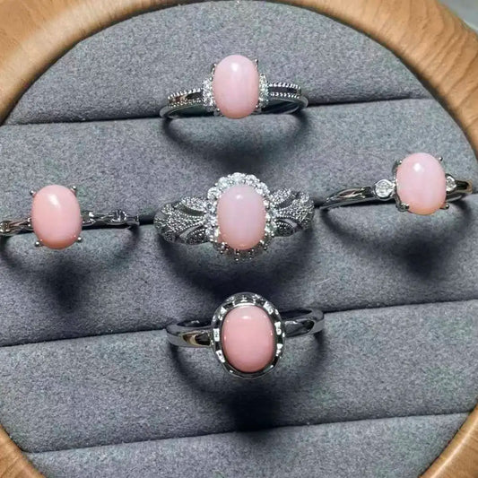 5pcs AKAC approx6x8mm Natural pink opal for diy making send randomly