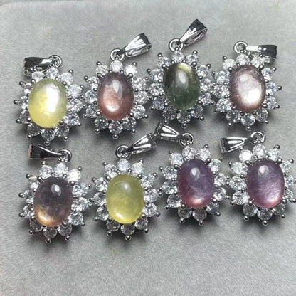 5pcs mixed product link aquamarine-lepidolite-labradorite-rhodochrosite-blue lace agate-shell beads