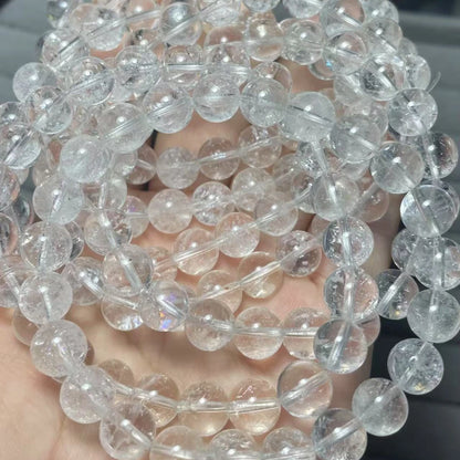 3bracelets Approx8.8-9.8mm  natural white Azeztulite bracelet beads wholesale