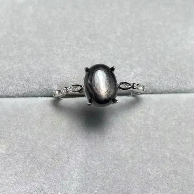 925 sterling silver Natural lapis lazuli adjustable ring Stone size approx7*9mm