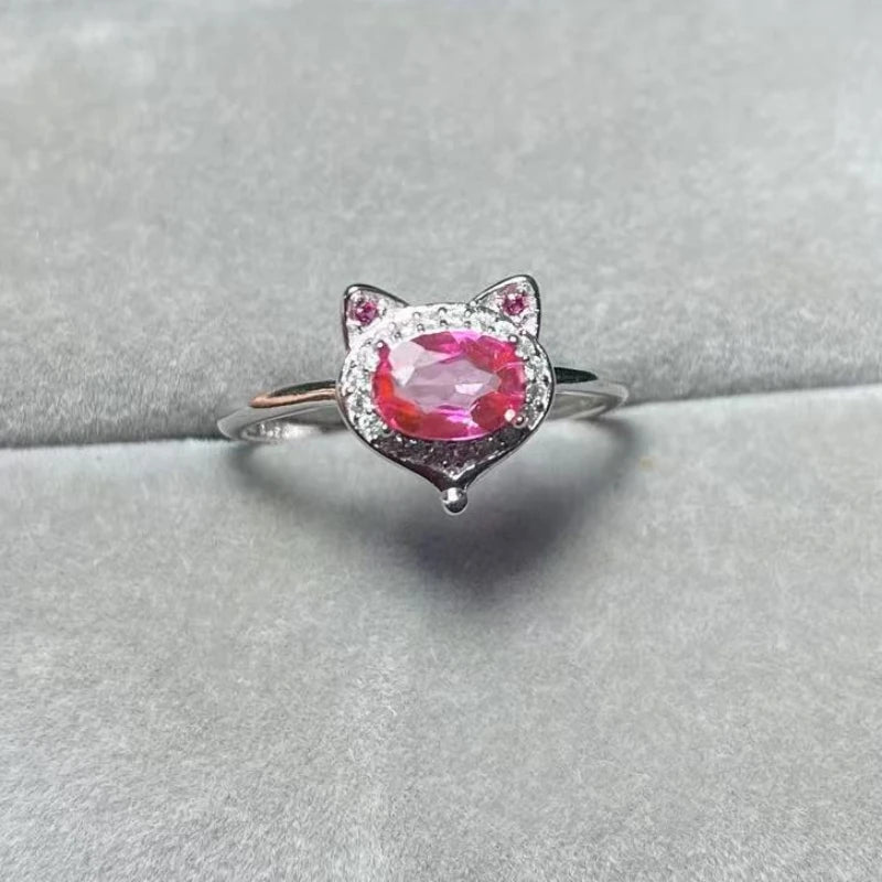 925 sterling silver AKAC  natural colorful quartz adjustable ring Approx5-6*7-8mm