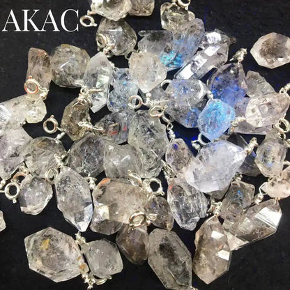 10pcs AKAC natural  irregular Herkimer diamond  pendant send randomly wholesale